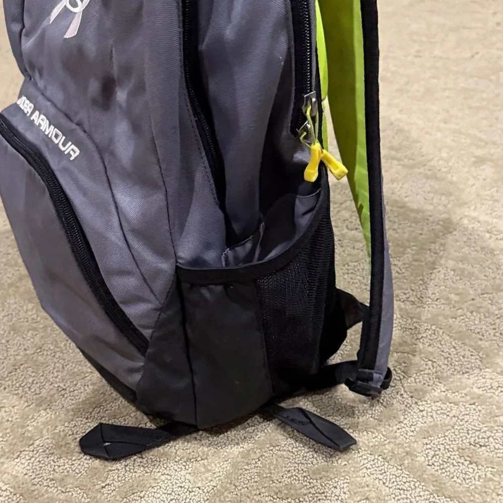 Under Armour Black and Gray Backpack with Yellow Accents